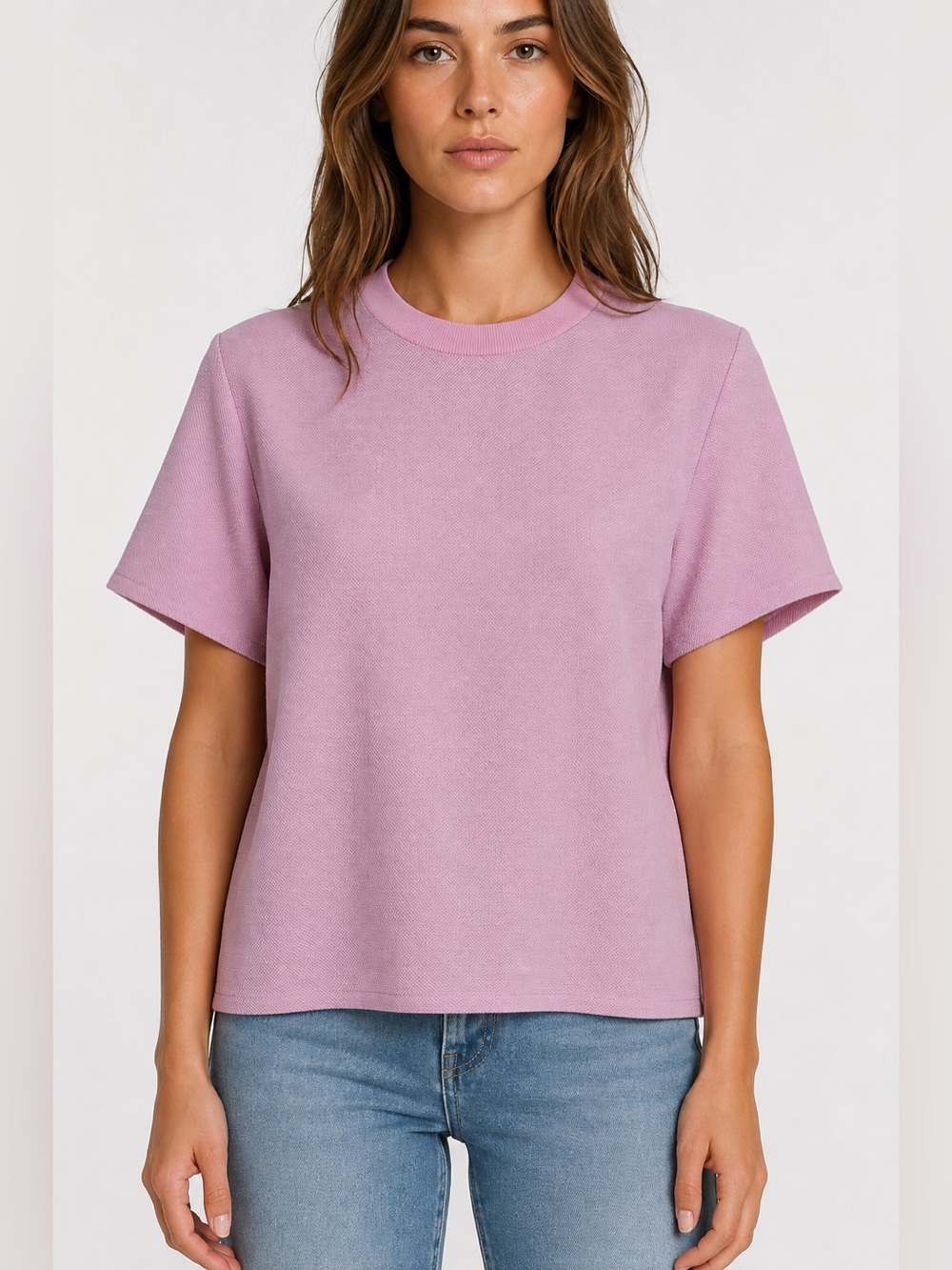 MSGM Women’s Top US XS/Italian 38 Pink Crew Neck Blouse Shimmer